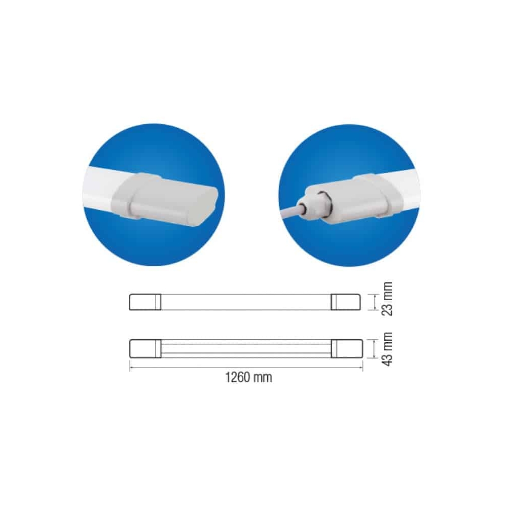 Corp de iluminat LED Irmak,120cm,36W, 6400K, 2880lm, alb