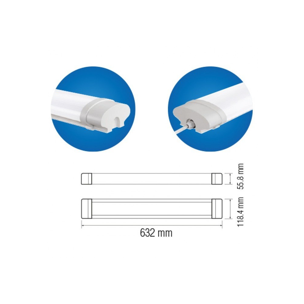 Corp de iluminat LED Okyanus, 63cm, 36W, 6400K, 2880lm, alb