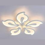 Lustra LED Caroli Five 110W, telecomanda, 3 tipuri de lumina si intensitate reglabila, Alba