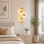Aplică LED F6370-GD, 24W, 3 Surse de Iluminat, 3000K/4000K/6500K, Auriu, 30 x 90 cm