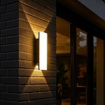 Aplică LED Verra 10W pentru exterior, IP65, negru, lumină caldă 3000K, 30 cm