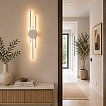 Aplică LED Verticală AL9515WH, 24W, 3 Tipuri de Lumină, 3000K/4000K/6500K, Alb, 12 x 63 cm
