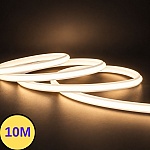 Banda LED COB 220V, 10W/m, 3000K, 1.000 lm/m, IP67, taiere 25 cm, interior si exterior, kit 10m