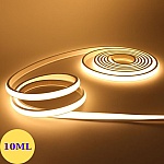 Banda LED COB 220V IP65, 10W/m, 1000lm/m, 3000K, 10m, FlexiLum220, Kit cu alimentator, LM-KITCOB10M3000K