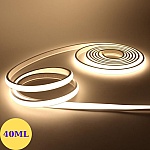 Banda LED COB 220V IP65, 10W/m, 1000lm/m, 4200K, 40m, FlexiLum220, Kit cu alimentator, LM-KITCOB40M4200K