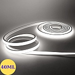 Banda LED COB 220V IP65, 10W/m, 1000lm/m, 6500K, 40m, FlexiLum220, Kit cu alimentator, LM-KITCOB40M6500K