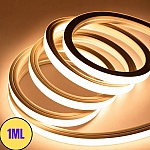 Banda Neon Flex LED 1M, 12x12mm, 220V, 3000K Alb Cald, IP65
