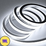 Banda Neon Flex LED 1M, 12x12mm, 220V, 6400K Alb Rece, IP65