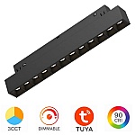 Corp LED Proiector pentru Șină Magnetică Magnus, 12W, 1020lm, 24 grade, CCT3 (3000K/4000K/6000K), Tuya LAN, 220x22x45 mm, Negru, BD60-01291