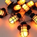 Ghirlanda luminoasa LED Vintage 10m, 20 becuri cu protectie colivie, IP44, 220V