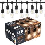 Ghirlanda luminoasa 10m, 10 becuri LED filament E27 1W, IP44 Fiesta Plus