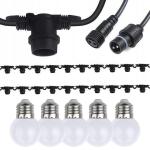 Ghirlanda luminoasa exterior SOHO 10m, 20 becuri LED 5W E27, lumina calda, IP44, extensibila, PRO-GIR-R7005-10M20BA
