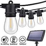 Ghirlanda luminoasa solara cu becuri LED filament, 10m, 10x1W, 3000K, IP44