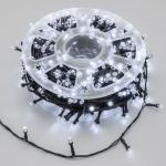 Instalatie brad LED alb rece 100m, 1000 LED, geam diamant