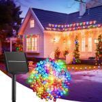Instalatii craciun exterior multicolor 33m, 300 LED, incarcare solara cu telecomanda