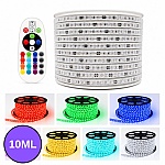 Kit banda LED RGB, 15x10 mm, 10M, 14.4W/m, 220-240V, IP65, 60 LED/m, controller si telecomanda, KIT-BL5050-60RGB-10M