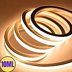 Kit Banda Neon Flex LED 10M, 12x12mm, 220V, 3000K Alb Cald, IP65