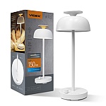 Veioza LED birou reincarcabila VIDEX, lampa de birou 8.5W, 4000K + RGB, white noise, USB-C, alba