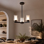 Lustră de Tavan Titan Black cu 3 Brațe, 3xE27, 42 x 58 cm, Negru, Metal + Sticlă, Cod DL75D155