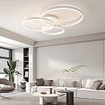 Lustră LED cu Telecomandă Lora White 3, 140W, 3000K/4000K/6500K, Alb, Diametru 60 cm