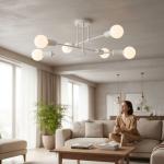 Lustră modernă ASTRA alb 6xE27 metal 700x200 mm DL75D073W