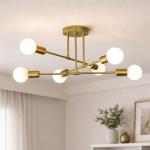 Lustră modernă ASTRA auriu 6xE27 metal 900x390 mm DL75D074G