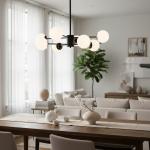 Lustră modernă COSMO negru 8xE27 metal + globuri, DL75D058B