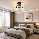 Lustră Place 4xE27 Negru, Ø60 cm, Metal