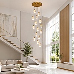 Lustră suspendată LED cristal 150W, 15 pendule, dimabilă, LT348-15