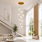 Lustră suspendată LED cristal 90W, 9 pendule, dimabilă, LT348-9