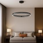 Lustra HaloRing Negru 92W LED cu Telecomanda, D400xH1000 mm, Cod G3848-400 BK