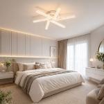 Lustra LED Cristalshine 6 brate, 120W, 3CCT, dimabila, cu telecomanda, alba, ProLED ACR-8060