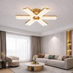 Lustra LED cu telecomanda 100W ACR-8092 Aurie, design V-Shape cu 5 brațe, lumina reglabila 3000K-6500K