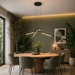 Lustra LED EDMOND-32, 32W, 1640lm, 4000K, negru, suspendata, HOROZ