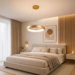 Lustra LED ESSENCE-30, 30W, 1800lm, 4000K, gold (rose gold), suspendata, HOROZ