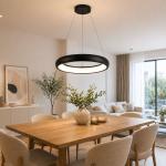 Lustra LED ESSENCE-48, 48W, 2900lm, 4000K, negru, suspendata, HOROZ