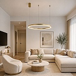 Lustra LED GRANDE-36, 36W, 2100lm, 4000K, gold (auriu), suspendata, HOROZ
