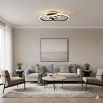 Lustra LED RGB neagra 100W cu telecomanda, 3 tipuri de lumina, intensitate reglabila