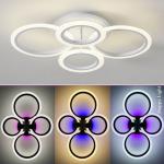 Lustra LED telecomanda 104W ACR-8066 Alba, design Circle RGB, 4 brate, lumina reglabila 3000K-6500K