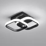 Plafoniera LED 50W ACR-8079 Neagra, design Wave Circle, lumina 3 trepte 3000K-6500K, 290x190x90mm