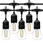 Ghirlanda Luminoasa LED 20m cu 20 BecurI Filament 1W E27 Interconectabila IP65