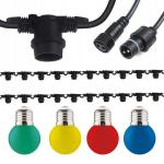 Ghirlanda luminoasa exterior SOHO 20m, 40 becuri LED color 2W E27, IP44, extensibila, PRO-GIR-R7005-20M40BC