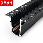 Șină Magnetică Încastrată sub Glet 3m MG20-Magnus Neagră ProLed