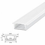 Profil LED incastrat aluminiu PROFILE-R1 argintiu 2M pentru banda LED pana la 12.4 mm