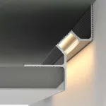 Profil LED scafa Shadow Gap argintiu 2m aluminiu incastrat perete si tavan