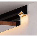 Profil LED scafa Shadow Gap negru 2m, aluminiu incastrat perete si tavan