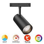 Spot LED pentru Șină Magnetică 18W, 1580 lm, 24 grade, CCT3 (3IN1), TUYA LAN, Dimabil, Negru, Magnus M20-TRC060