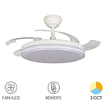 Ventilator Tavan cu Lumină VIDEX 60W CCT3, Alb, Dimabil, Telecomandă, VL-CLF01-60CW
