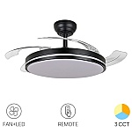 Ventilator Tavan cu Lumină VIDEX 60W CCT3, Negru, Dimabil, Telecomandă, VL-CLF01-60CB