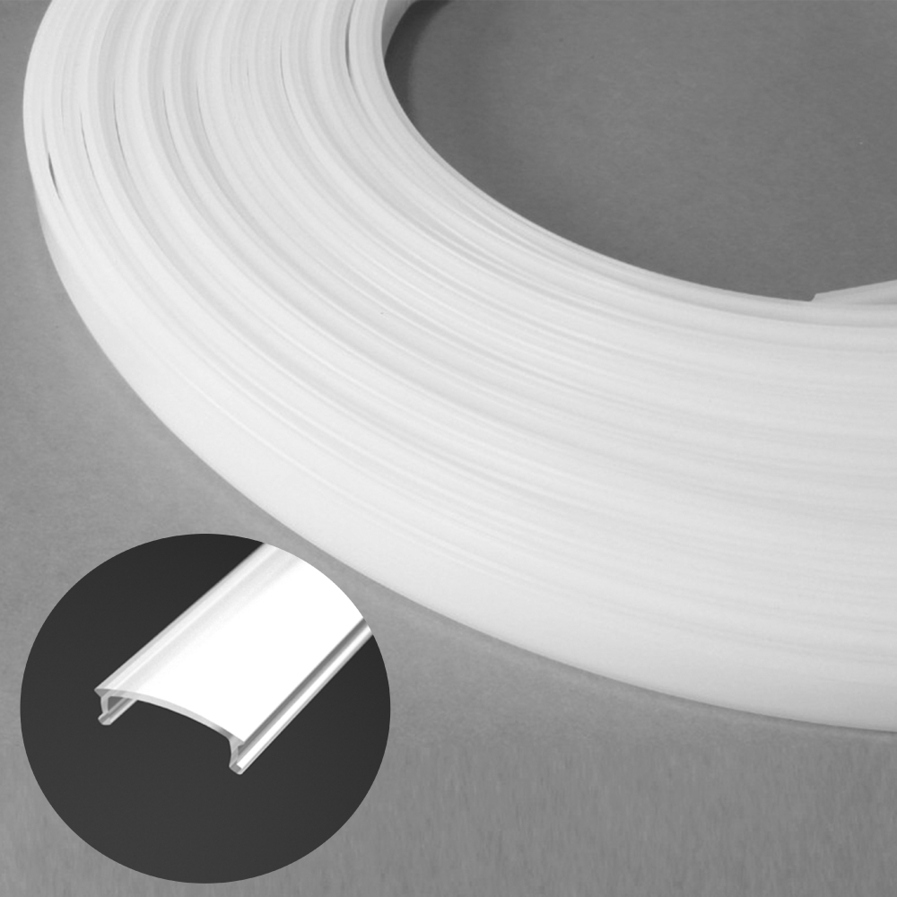 Dispersor opal pentru profil aluminiu banda LED, Type 1, 20 m, alb laptos